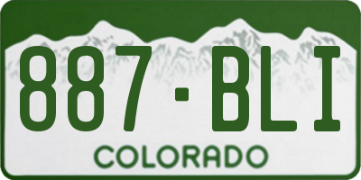 CO license plate 887BLI