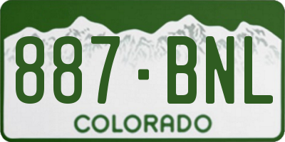 CO license plate 887BNL