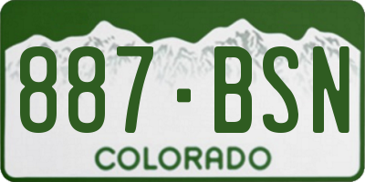 CO license plate 887BSN
