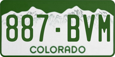 CO license plate 887BVM