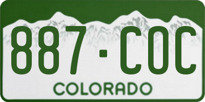 CO license plate 887COC