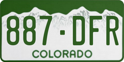 CO license plate 887DFR