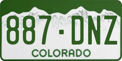 CO license plate 887DNZ