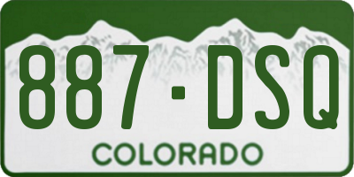 CO license plate 887DSQ