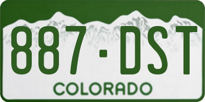 CO license plate 887DST