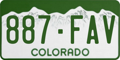 CO license plate 887FAV