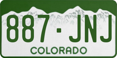 CO license plate 887JNJ