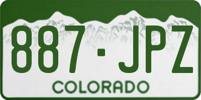 CO license plate 887JPZ