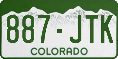 CO license plate 887JTK