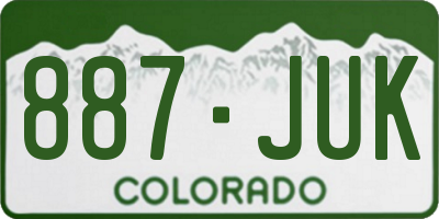 CO license plate 887JUK