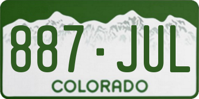 CO license plate 887JUL