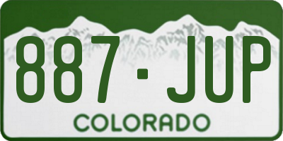 CO license plate 887JUP