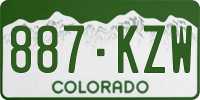 CO license plate 887KZW
