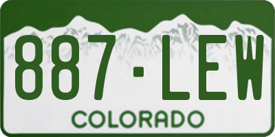 CO license plate 887LEW