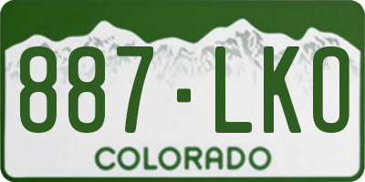 CO license plate 887LKO