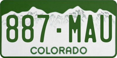 CO license plate 887MAU