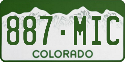 CO license plate 887MIC