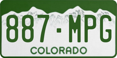 CO license plate 887MPG