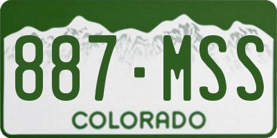 CO license plate 887MSS