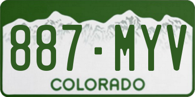 CO license plate 887MYV