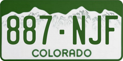 CO license plate 887NJF