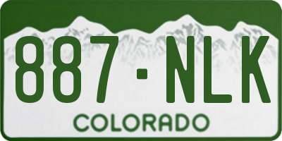 CO license plate 887NLK