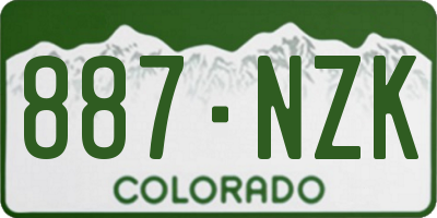 CO license plate 887NZK