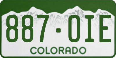 CO license plate 887OIE
