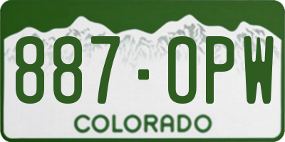 CO license plate 887OPW