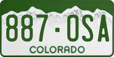 CO license plate 887OSA