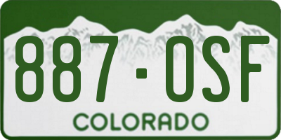 CO license plate 887OSF