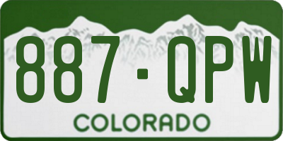 CO license plate 887QPW