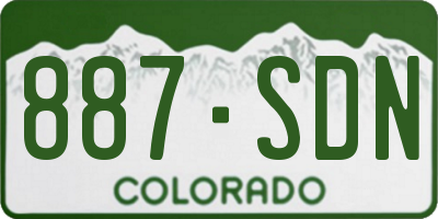 CO license plate 887SDN