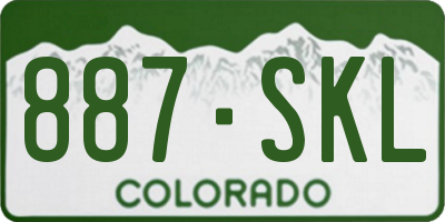 CO license plate 887SKL