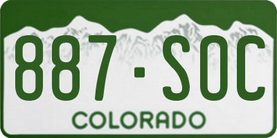 CO license plate 887SOC