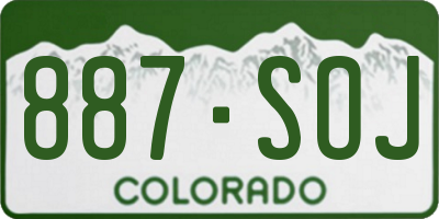 CO license plate 887SOJ