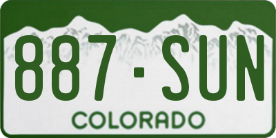 CO license plate 887SUN
