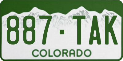 CO license plate 887TAK