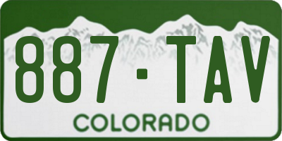 CO license plate 887TAV