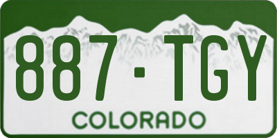 CO license plate 887TGY