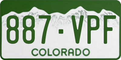 CO license plate 887VPF