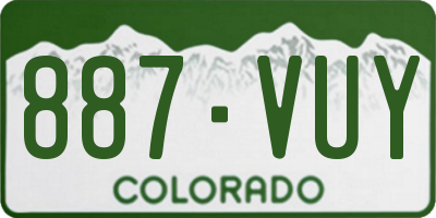 CO license plate 887VUY