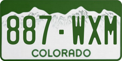 CO license plate 887WXM