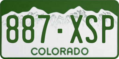 CO license plate 887XSP