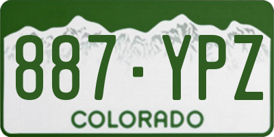 CO license plate 887YPZ