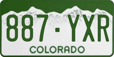 CO license plate 887YXR