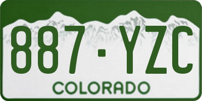 CO license plate 887YZC