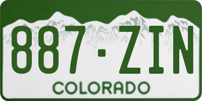 CO license plate 887ZIN
