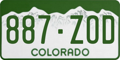 CO license plate 887ZOD