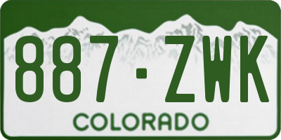 CO license plate 887ZWK